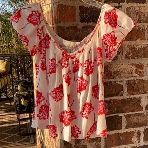 Anthropology petite medium peasant top
